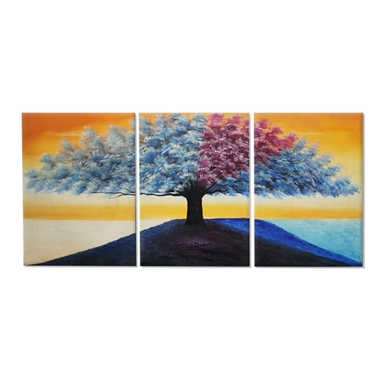 Seasons of Harmony Triptych - Hand Painted Art Set of 3 - MTO-461