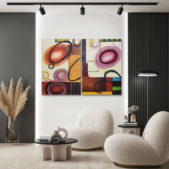 Retro Orbit Duo - Hand Painted Art Set - MTO-472