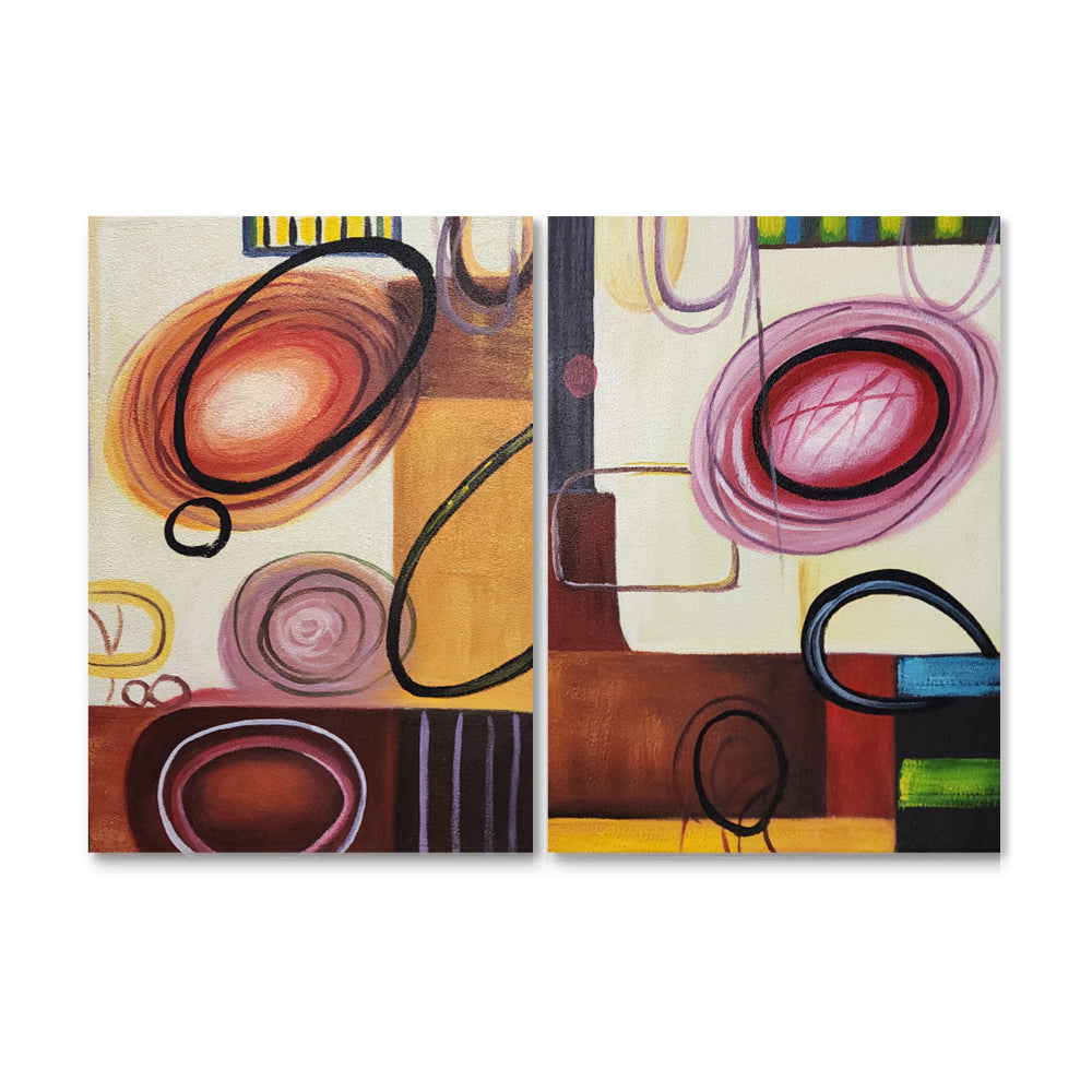 Retro Orbit Duo - Hand Painted Art Set - MTO-472