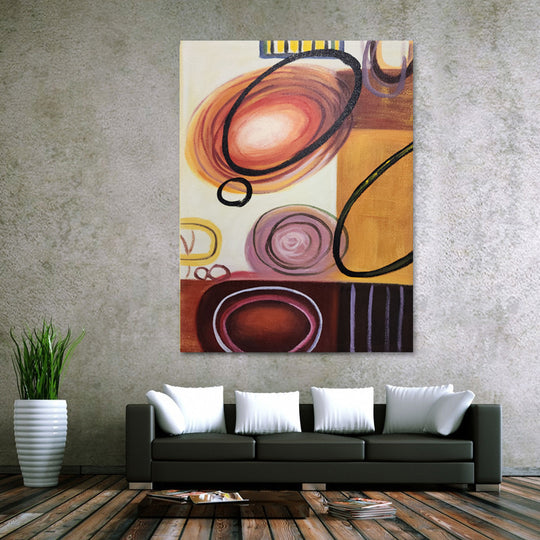 Concentric Abstraction - Hand Painted Art - MTO-473