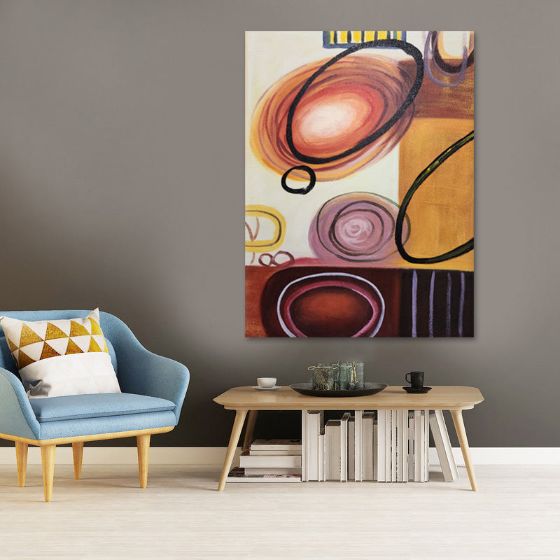 Concentric Abstraction - Hand Painted Art - MTO-473