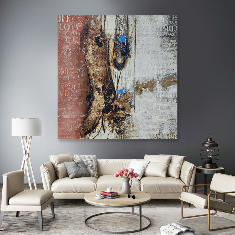 Hand Painted ART, Ready to hang, Size 100x100cm MTO529