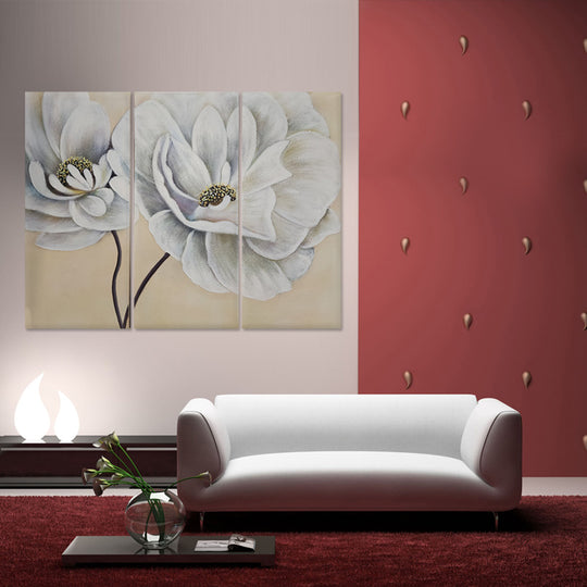 Soft Bloom Triptych - Hand Painted Art Set of 3 - MTO-541