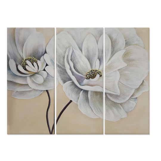 Soft Bloom Triptych - Hand Painted Art Set of 3 - MTO-541