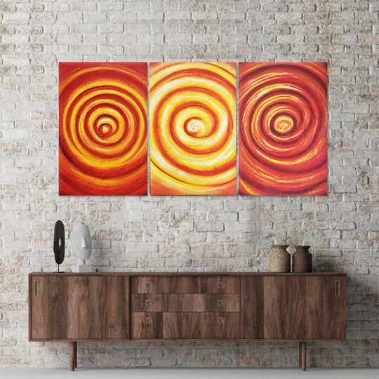 Radiant Spiral Trio - Hand Painted Art Set of 3 - MTO-542, 50x80cm