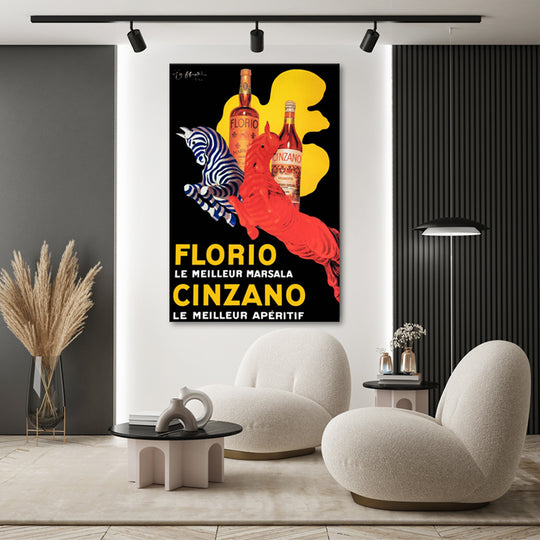 Vintage Florio & Cinzano - High Quality Canvas Print - Multiple Sizes - POD107