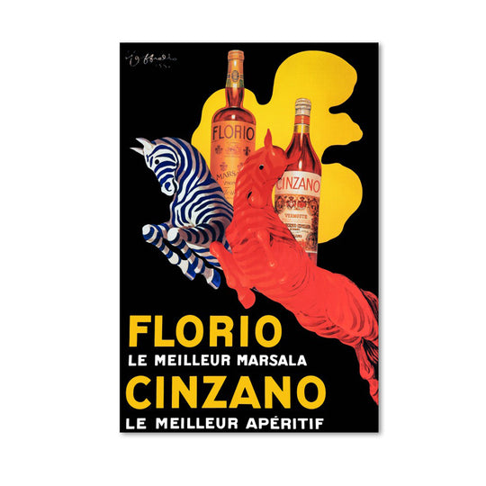 Vintage Florio & Cinzano - High Quality Canvas Print - Multiple Sizes - POD107