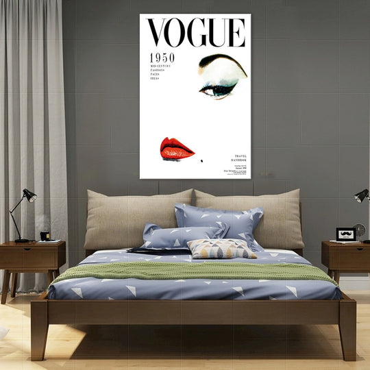 Vogue 1950 Fashion Cover Canvas Print - 80x120cm - POD112