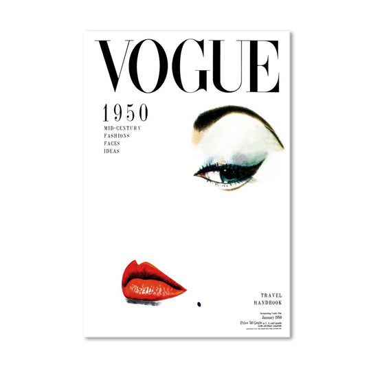 Vogue 1950 Fashion Cover Canvas Print - 80x120cm - POD112