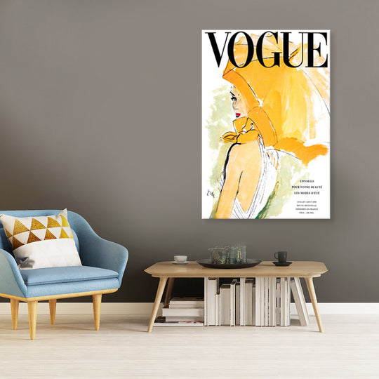 Vogue Yellow Umbrella Fashion Canvas Print - Available in Assorted Sizes - POD113