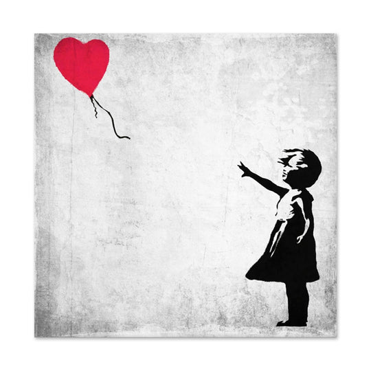 Girl with Balloon - Ready to Hang Canvas Print - POD139 - 90x90cm - Priceless ART:  Australia's Largest Range of Affordable ART
