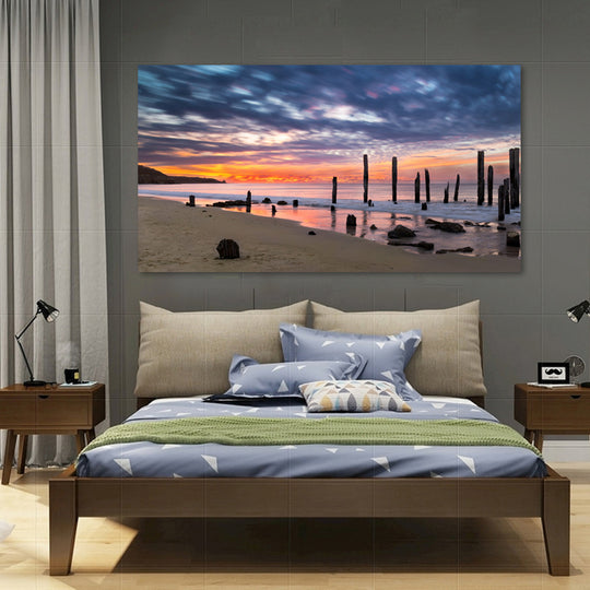 Port Willunga Jetty Sunset - Canvas Print - 80x150cm - POD373