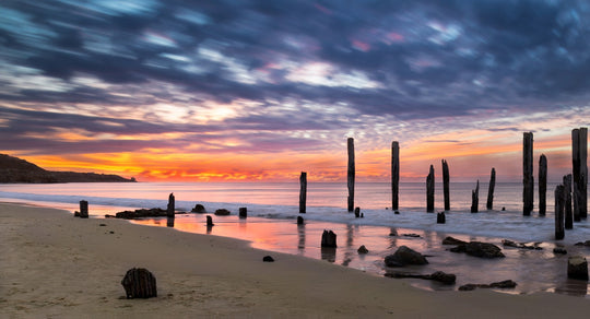 Port Willunga Jetty Sunset - Canvas Print - 80x150cm - POD373