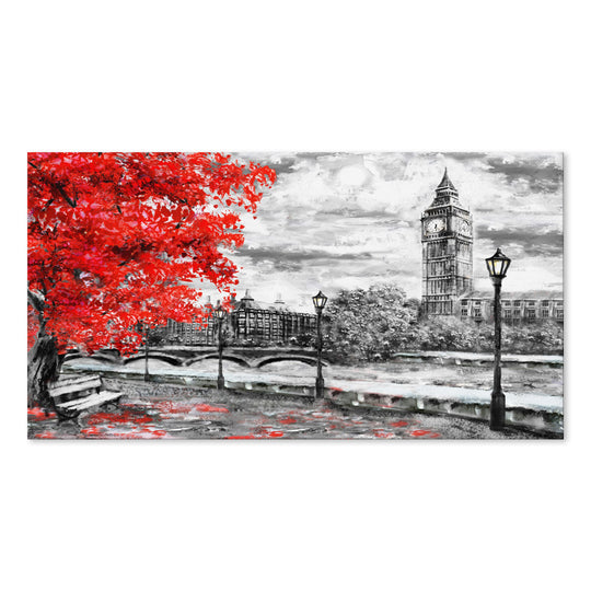 London Autumn with Big Ben - Canvas Print - 80x150cm - POD374