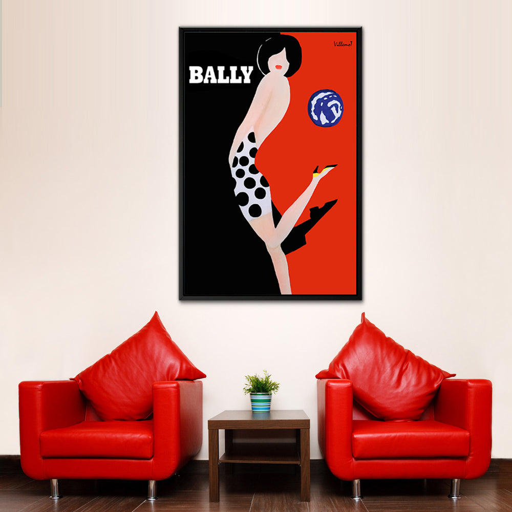Classic Bally (Red and Black) - Shadow Framed Art - TOP193 - 60 x 90cm