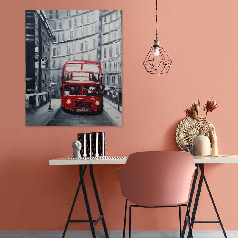 British Bus - Mixed Media Art - YA421B