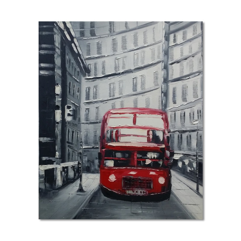 British Bus - Mixed Media Art - YA421B