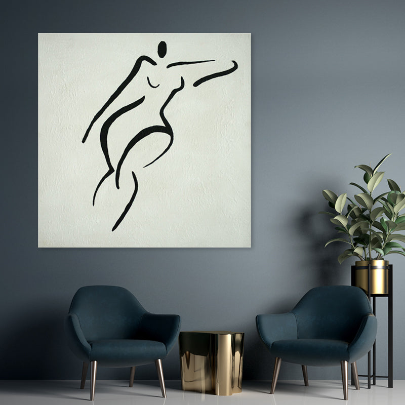Minimalist Standing Figure - Hand Painted Artwork - 75x75cm - YA449B