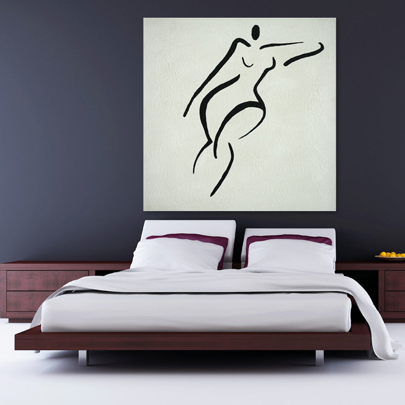 Minimalist Standing Figure - Hand Painted Artwork - 75x75cm - YA449B