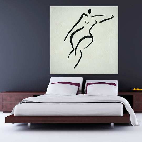 Minimalist Standing Figure - Hand Painted Artwork - 75x75cm - YA449B