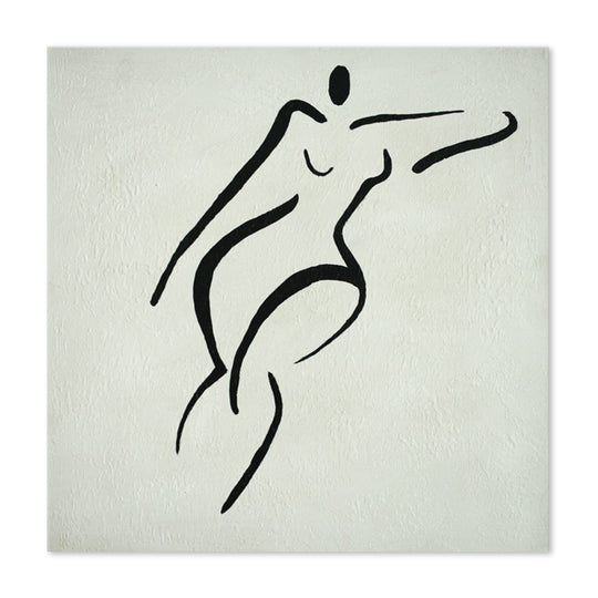 Minimalist Standing Figure - Hand Painted Artwork - 75x75cm - YA449B