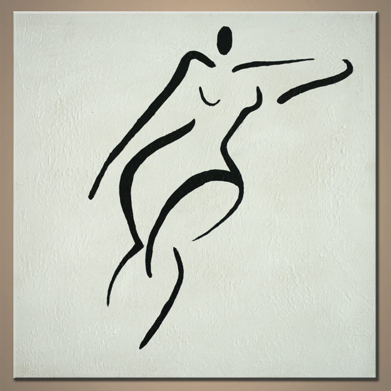 Minimalist Standing Figure - Hand Painted Artwork - 75x75cm - YA449B