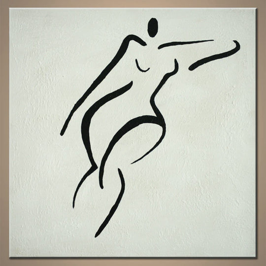 Minimalist Standing Figure - Hand Painted Artwork - 75x75cm - YA449B