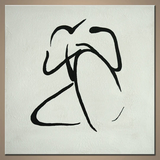Minimalist Figure Study - Hand Painted Artwork - 75x75cm - YA449C