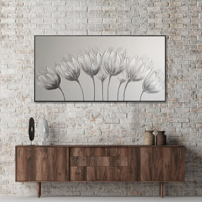 Forms of White - Hand Painted Artwork with Shadow Frame - YA551BLK - Priceless ART:  Australia's Largest Range of Affordable ART