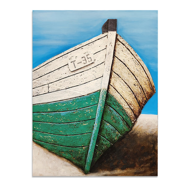 A Boat - Highly Textured Hand Painted Art - 90x120cm YA818