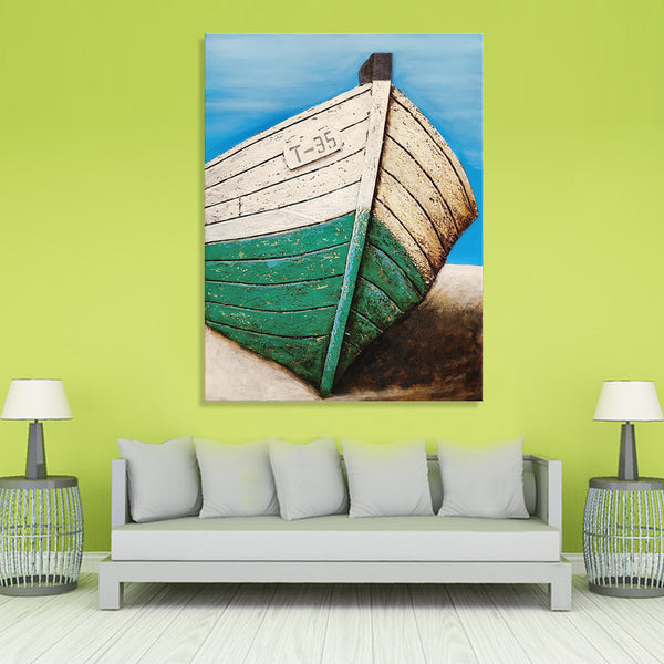 A Boat - Highly Textured Hand Painted Art - 90x120cm YA818