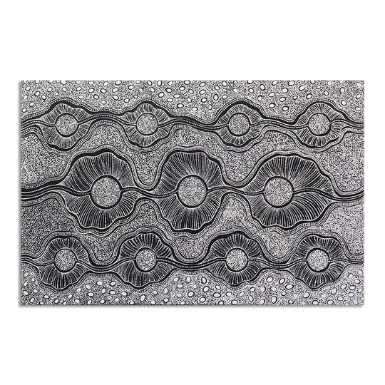 Tunnels of Light - Stunning Modern Dot Painting Artwork Featuring Meticulously Painted White Dots on a Black Background, Size 100x150cm