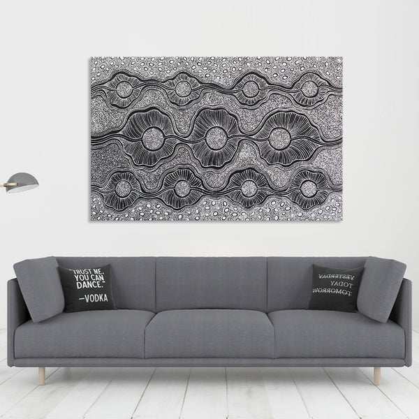 Tunnels of Light - Stunning Modern Dot Painting Artwork Featuring Meticulously Painted White Dots on a Black Background, Size 100x150cm