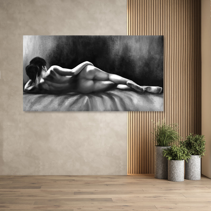 Reclining Nude - Embellished Canvas Art - 80x150cm - AC582