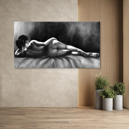 Reclining Nude - Embellished Canvas Art - 80x150cm - AC582