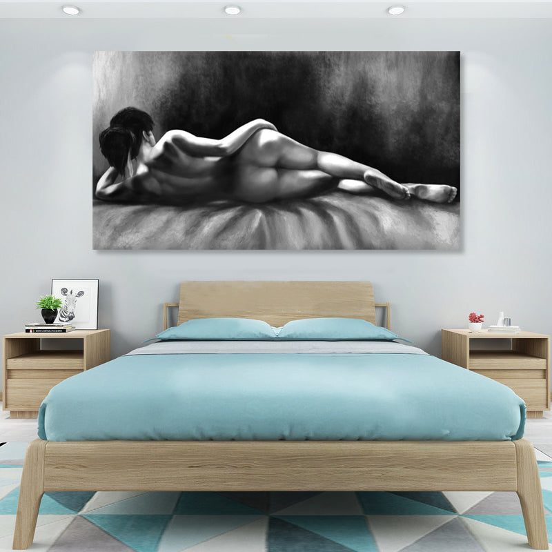 Reclining Nude - Embellished Canvas Art - 80x150cm - AC582