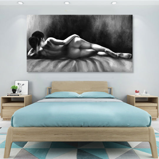 Reclining Nude - Embellished Canvas Art - 80x150cm - AC582