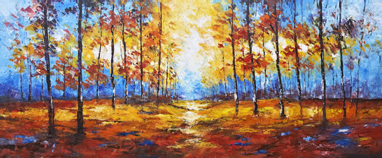 Autumn Light Forest - Hand Painted Canvas Artwork - 120x240cm - AC779