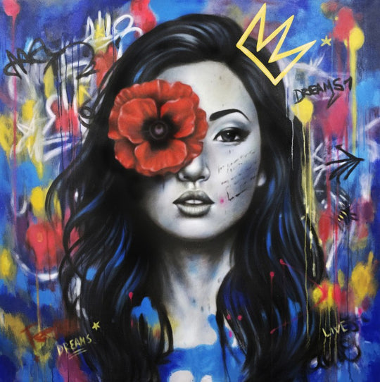 Dreams in Bloom - Hand Painted Canvas Artwork - 120x120cm - AC791
