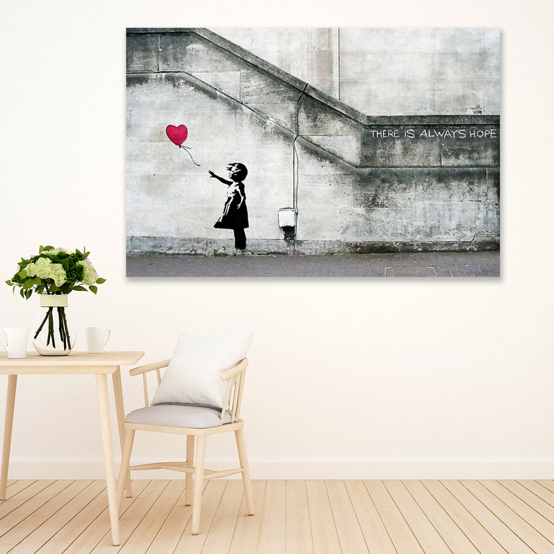 Graffiti Girl (Banksy) - Canvas Print Art - CN464 - 80x120cm