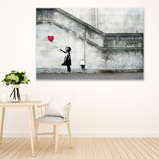 Graffiti Girl (Banksy) - Canvas Print Art - CN464 - 80x120cm