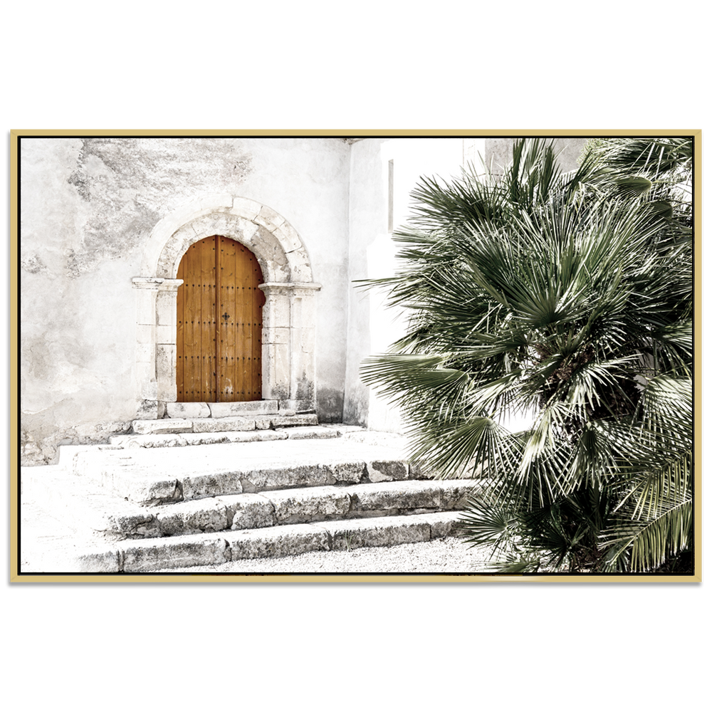 Door by Palms - Shadow Framed Art - CNL351 - 80x120cm