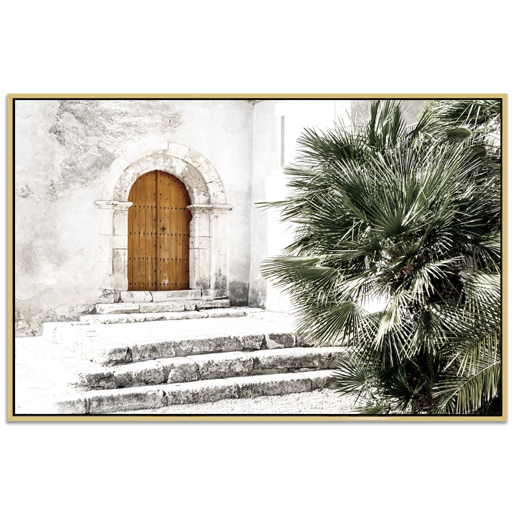 Door by Palms - Shadow Framed Art - CNL351 - 80x120cm
