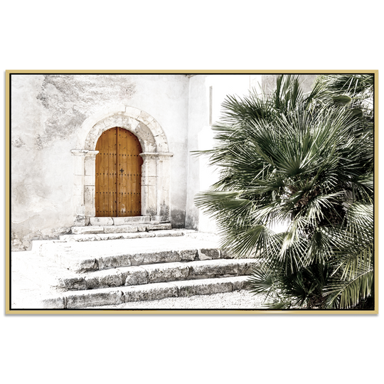 Door by Palms - Shadow Framed Art - CNL351 - 80x120cm