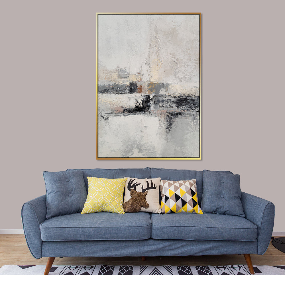 Neutral Contentment - Embellished Art with Gold Floating Frame - CNL420 - 75x100cm