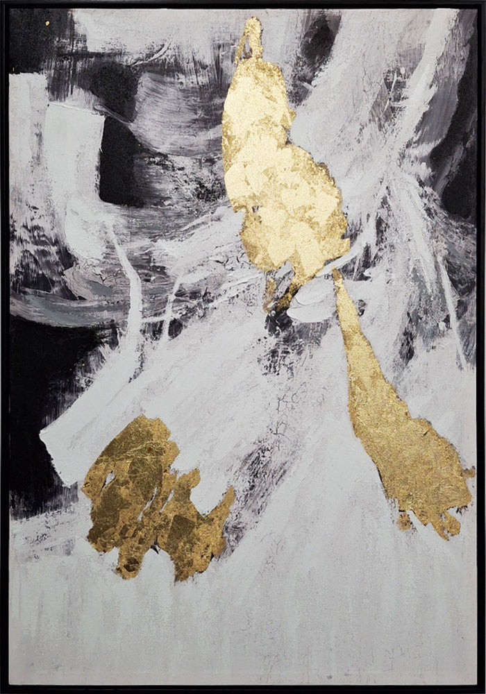 Black and Gold - Embellished Art With Floating Frame - CNL430B