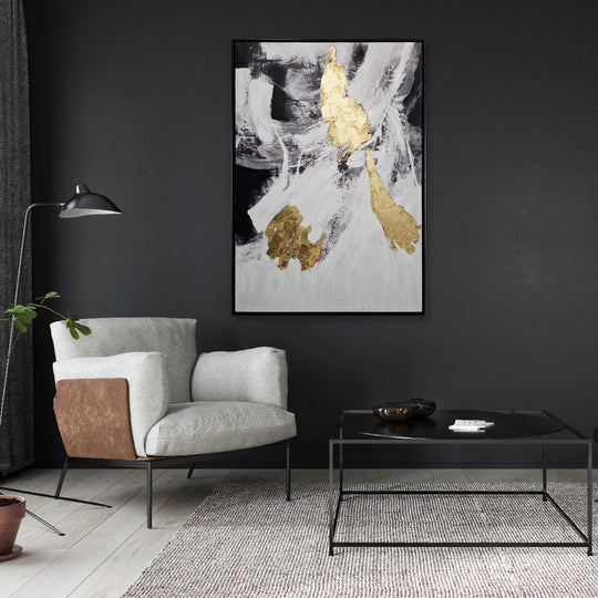Black and Gold - Embellished Art With Floating Frame - CNL430B