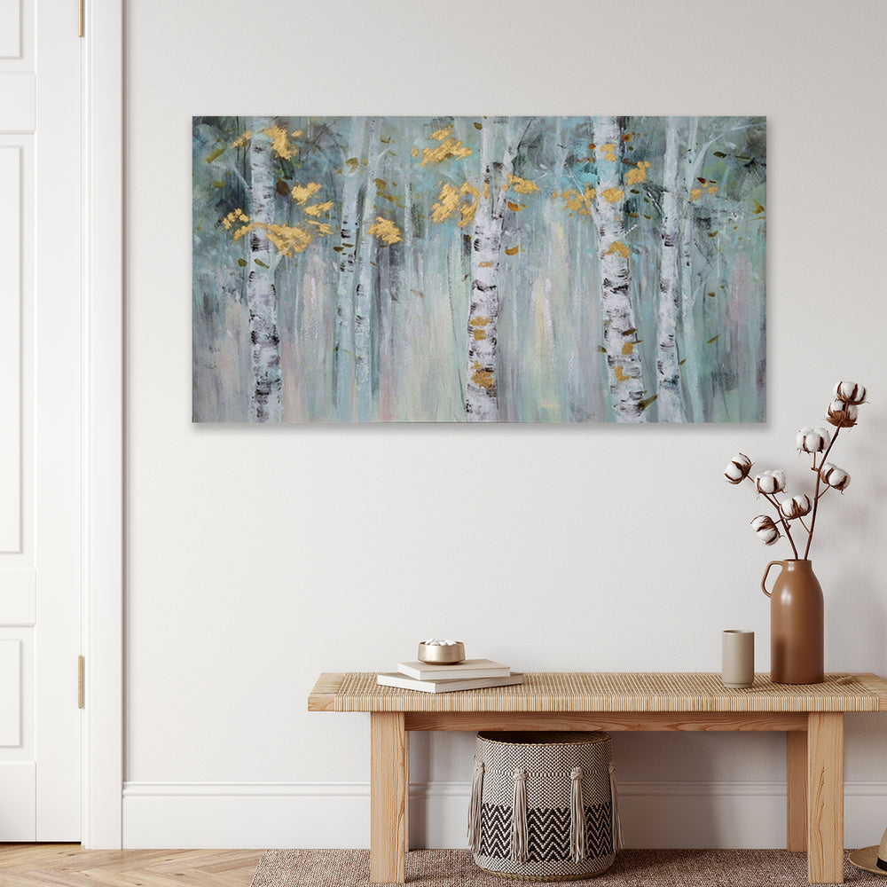Birch Bliss with Gold Leaf - Asst Sizes Canvas Art - EA206