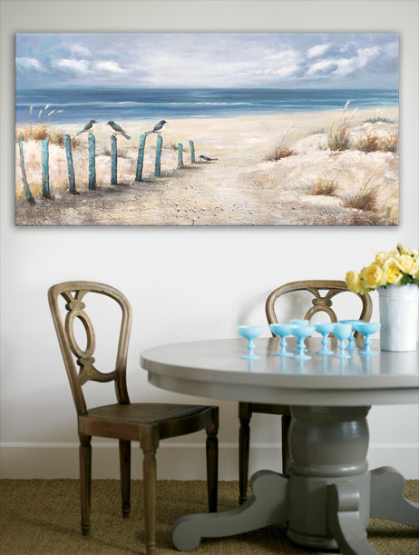 A Humble Beach - Hand Embellished Canvas Art - EA239