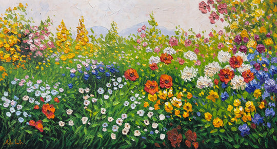 Blooming Meadow - Embellished Canvas Art - 80x150cm - EBA102
